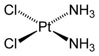 Abb. Strukturformel von Cisplatin