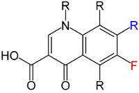 allgemeine Strukturformel von Gyrasehemmern